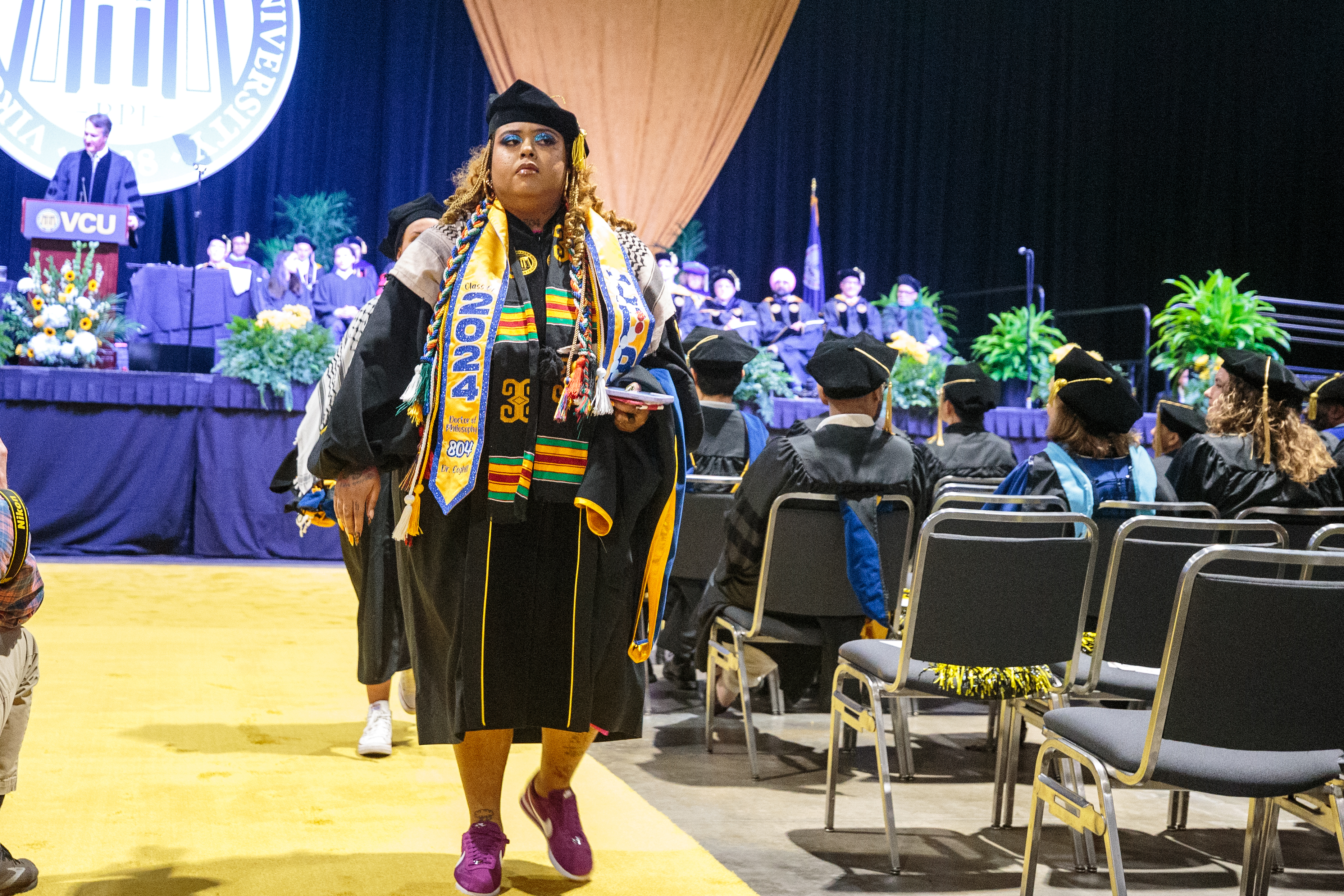 Graduating VCU students walk out during governor's remarks, image size:3737x2491
