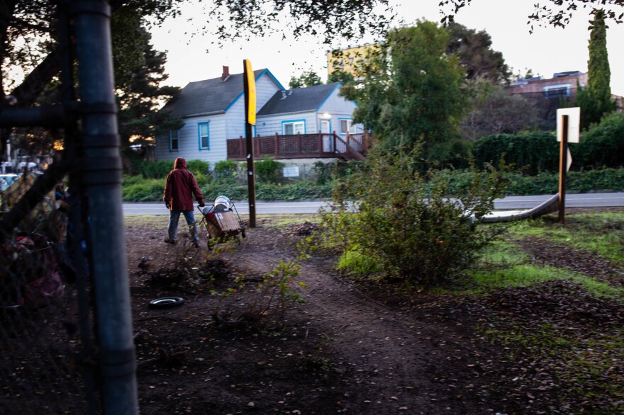 Every other week, Norm Ciha and his homeless neighbors temporarily relocate their camp from land alongside a freeway off-ramp in Oakland, Calif., to a nearby vacant lot — until state cleanup crews have come and gone. They call it "the Caltrans Shuffle."