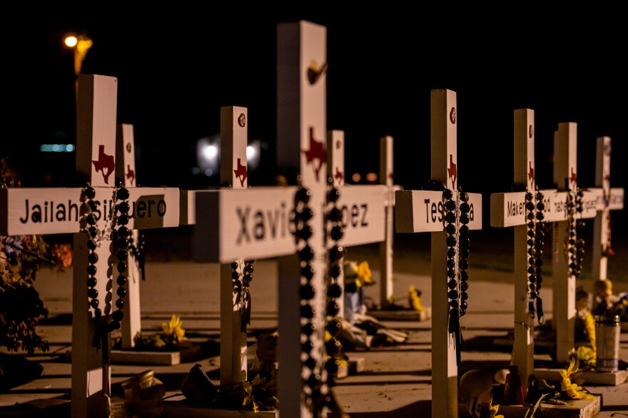 A memorial dedicated to the victims of the shooting.
