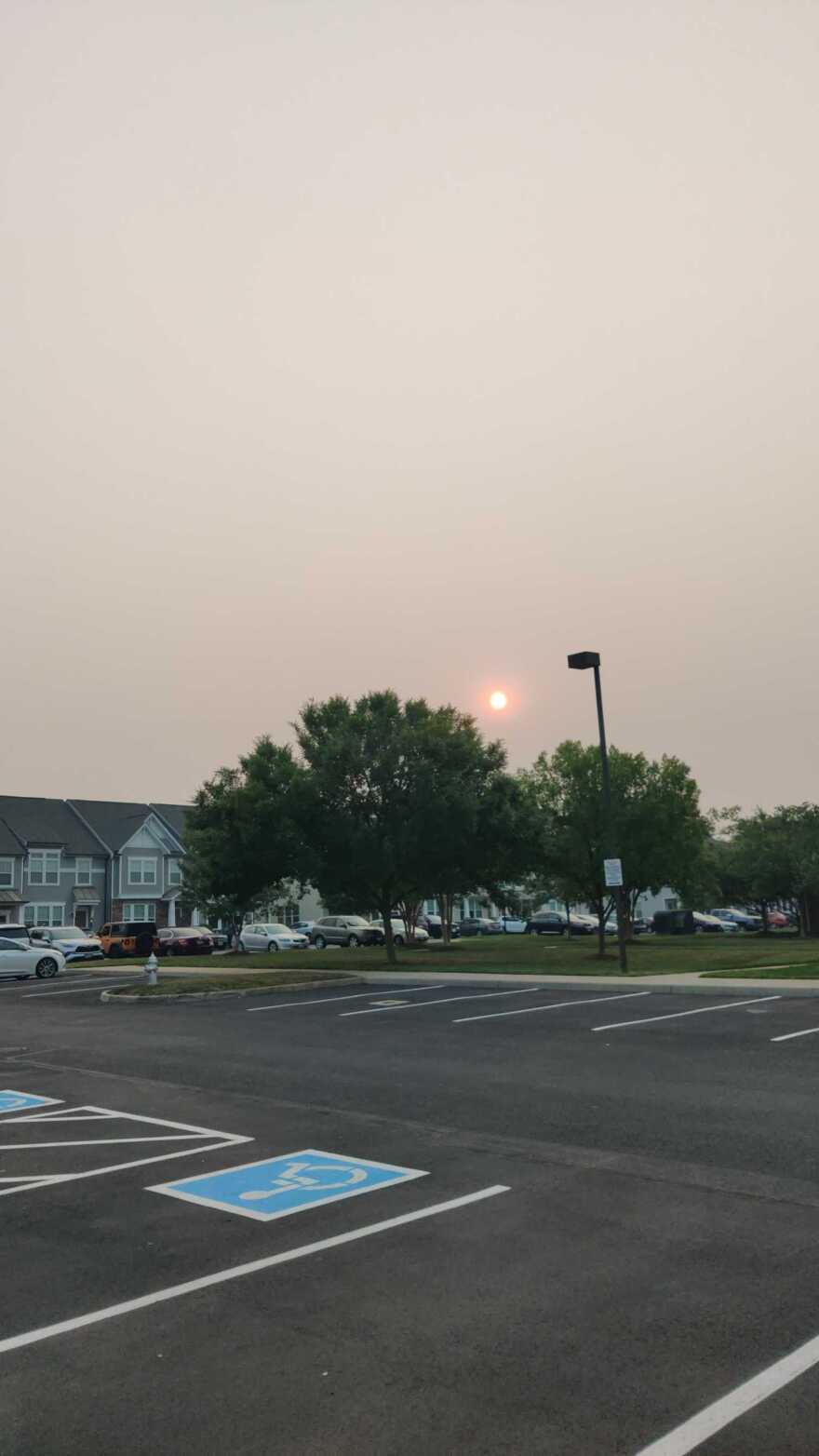 Hazy sky and limited sun