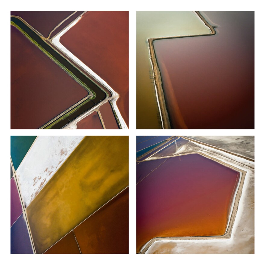 Salt Pond Grid II, 2013, Aerial photographs of the San Francisco Bay.