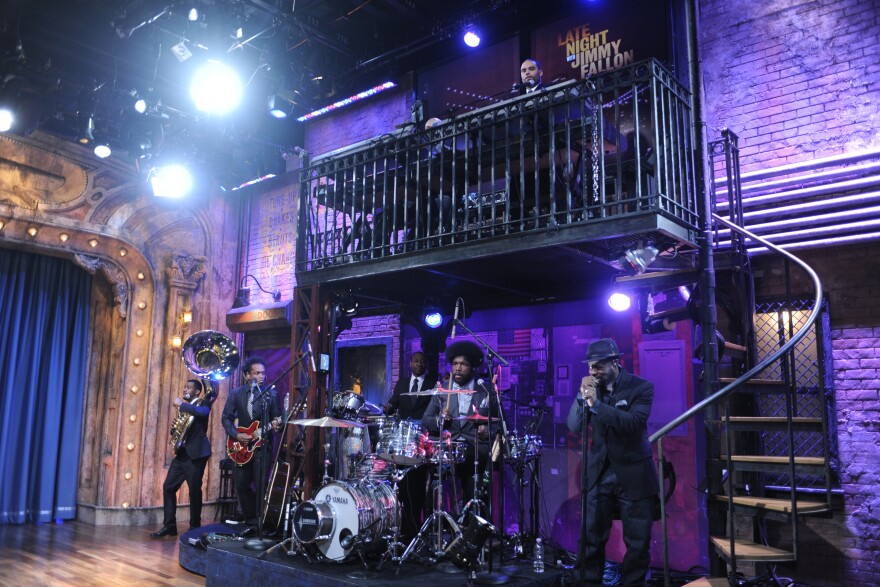 The Roots perform as the house band on <em>Late Night with Jimmy Fallon</em> on March 3, 2009.