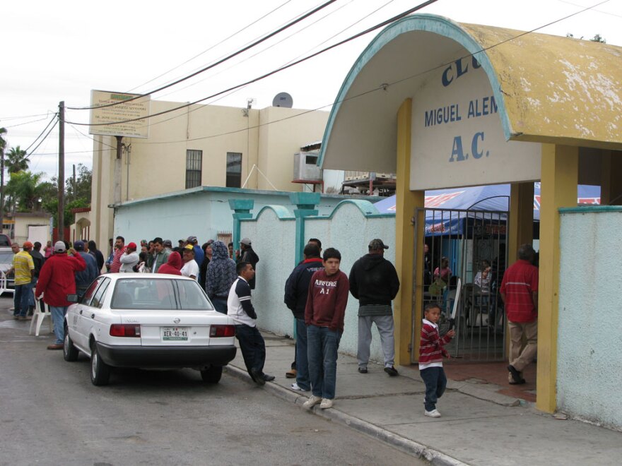 The roughly 300 families who fled Ciudad Mier have found shelter at the Lions Club in the nearby town of Miguel Aleman.
