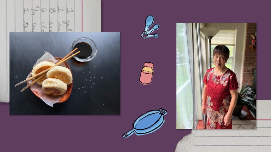 Left: Kaitlyn Hennacy's bamboo buns. Right: Kaitlyn's grandmother.