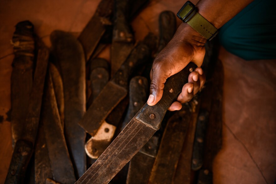 Rangers at Liwonde have filled an entire room at their headquarters with snares, traps and machetes found inside the reserve. Traditionally, the weapons are destroyed. But at Liwonde they provide important data — the locations where the weapons were found are logged into a park management system called EarthRanger, which allows officials to identify poaching hot spots in the park.