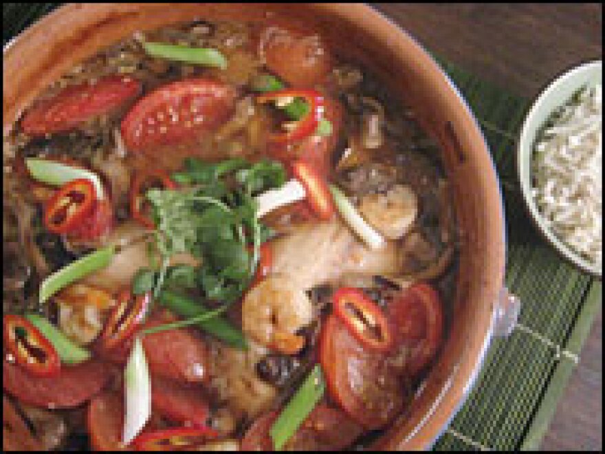 Vietnamese Seafood Stew in a Clay Pot