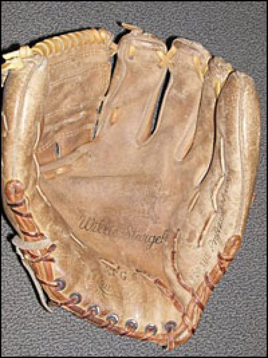 Fatsis' glove — which he bought in the spring of 1977 — before restoration.