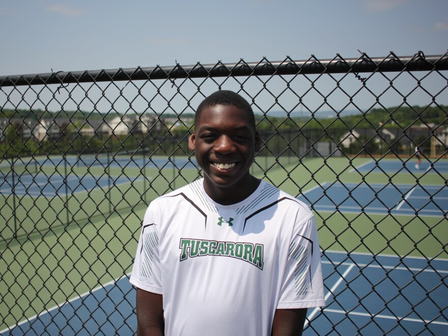 Lorris Nzouakeu played tennis for three years at Tuscarora High. He appreciate that his school "gives a lot of space for people to actually engage, even if they don't believe that they're the strongest... it gives plenty of opportunity to be able to grow into the sport."