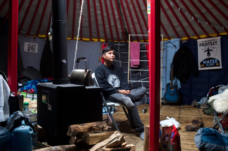 Alexander Howland, 21, traveled to Standing Rock from Dulce, N.M., on the Jicarilla Apache Reservation.