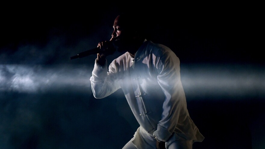 Kendrick Lamar performs at Coachella in Indio, Calif.