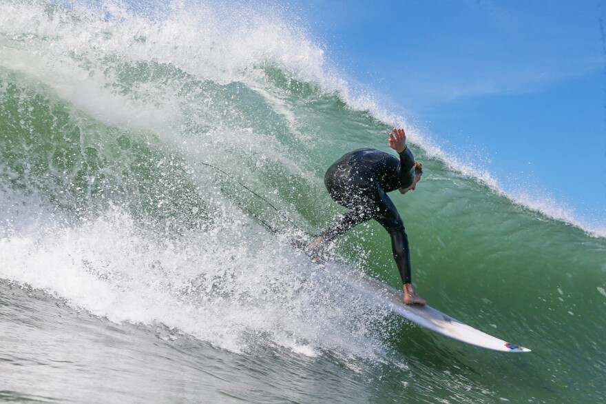 Surfer Andy Olive is the unoffical "mayor" of Ocean Beach.