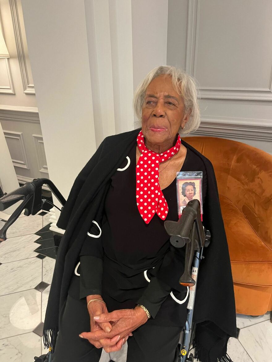 Velma Long, 106, worked as a typist for the U.S. Navy during WWII. She says she's honored to be accepting this award eight decades later.