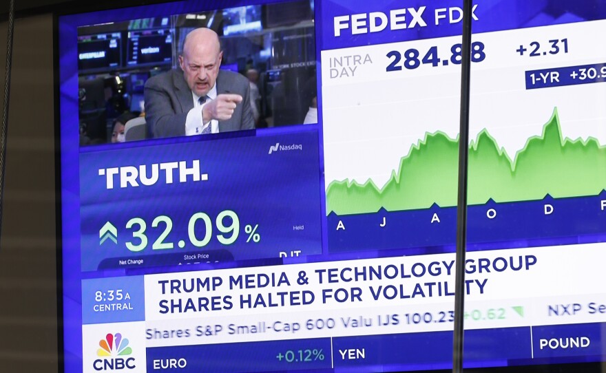 Trump’s social media company surges in trading debut in a big