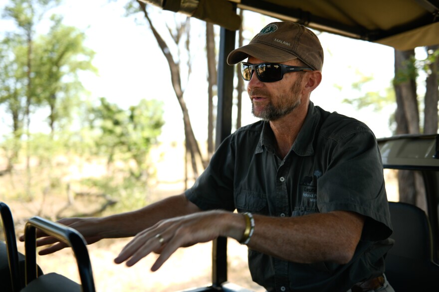 Park manager Craig Reid works for a nonprofit called African Parks, which partnered with the Malawian government to take control of Liwonde. It was a failing park when he arrived, and poaching was endemic. "Effectively what would have happened had we not intervened would be a total elimination of all wildlife in the park over the 10-year period following," he says.