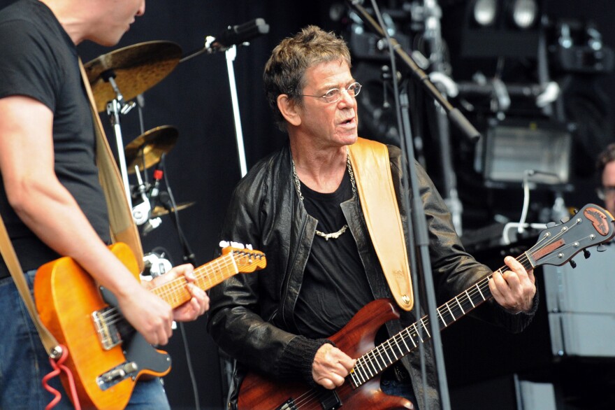 Lou Reed performs on the stage of the Vielles Charrues Music Festival on July 17, 2011 in Carhaix, Brittany, France.