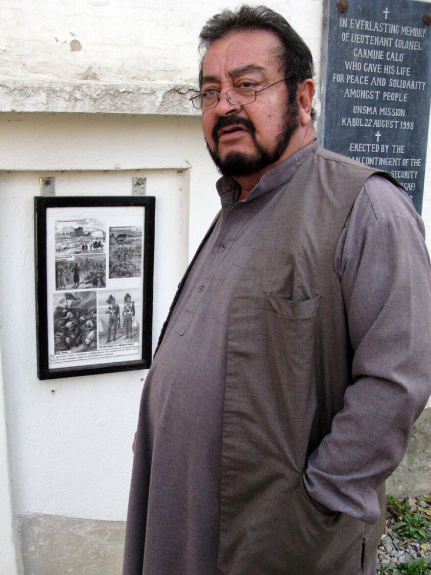 Prince Ali Seraj at a British war cemetery in Kabul.