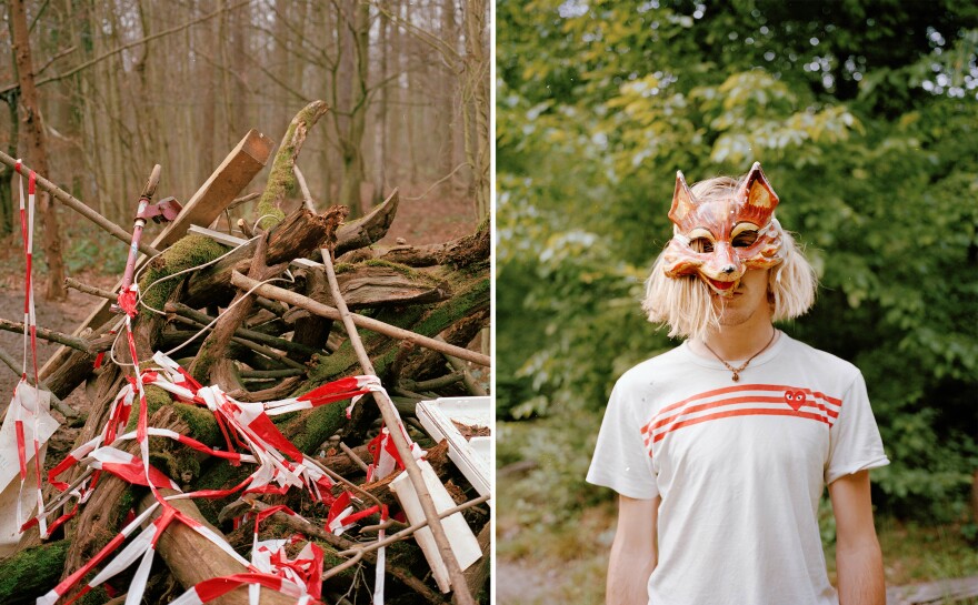 Left: Barricades are commonly used to keep the police and the power company out of the forest, but they also hamper access to emergency services such as ambulances or firetrucks. Right: Juice poses for a portrait.