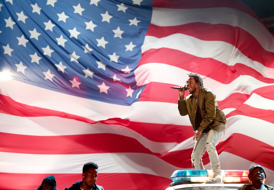 Kendrick Lamar performs at the 2015 BET Awards.