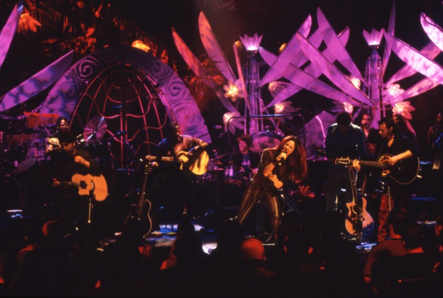 Shakira onstage during her MTV Unplugged performance.