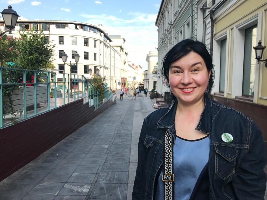 Anastasia Romashkevich, 44, is a magazine editor who won a seat on a local district council as part of the united opposition campaign.