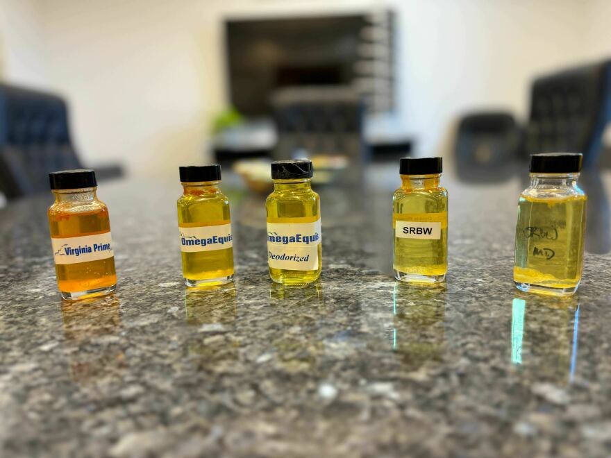 Omega Protein uses menhaden to make a variety of fish oil products at its facility in Reedville, Virginia.