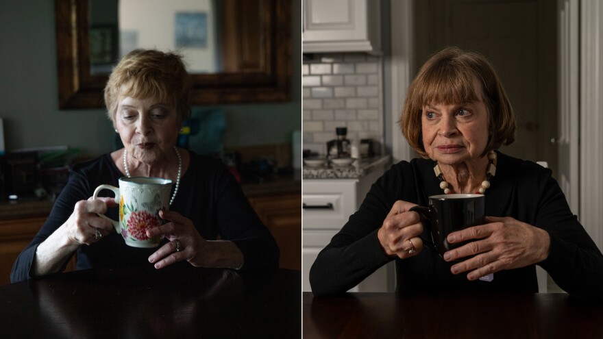 Sharon Poset (left) and Debbie Mehlman (right) are identical twins who were separated when they were adopted by different families at birth. They reunited when they were in their 40s and discovered they had many quirks in common. Although they don't look exactly alike and have different hairstyles, they were genetically tested to confirm that they are indeed identical twins.