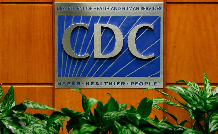 A podium with the logo for the Centers for Disease Control and Prevention. (Kevin C. Cox/Getty Images)