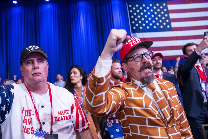 Supporters cheer as former President Donald Trump speaks at the Conservative Political Action Conference, CPAC 2023, Saturday, March 4, 2023, at National Harbor in Oxon Hill, Md.