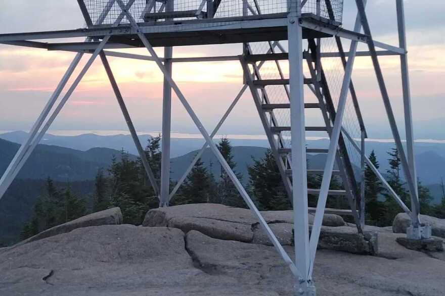 Fire towers offer remarkable vantage points for viewing the wilderness. From Hurricane Mountain you can see the Adirondacks and the distant Green Mountains of Vermont.