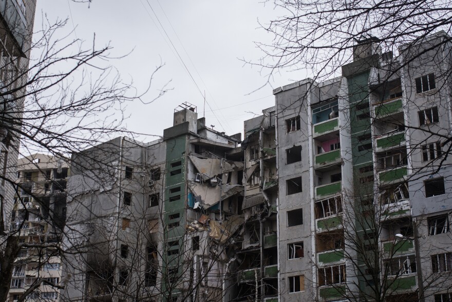 An airstrike on a residential area in early March killed nearly 50 people. City officials say no military targets were nearby.