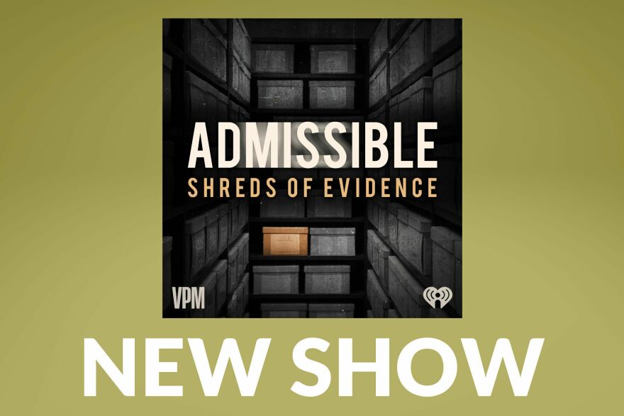 Podcast tile art for Admissible, from VPM, iHeartMedia and Story Mechanics.