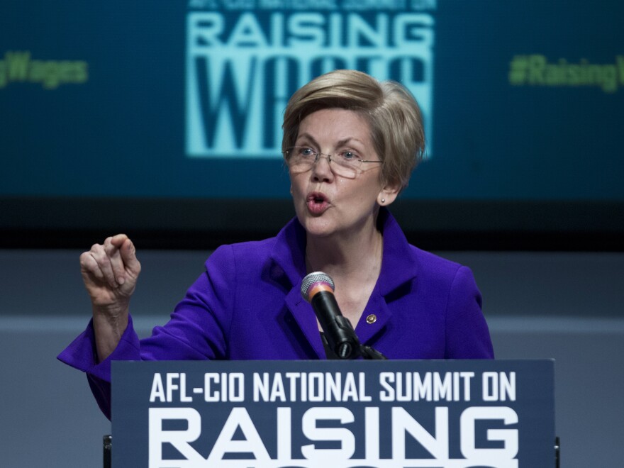 Sen. Elizabeth Warren, D-Mass. speaks about raising wages before the AFL-CIO National Summit in January.
