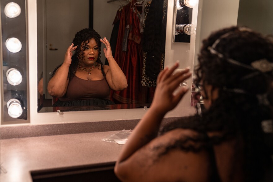 Leonora is a character that's both a lustful young woman and a "strong warrior-like chick," Moore says.