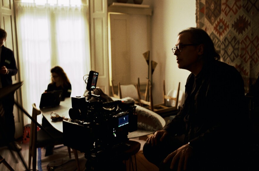 Cinematographer Rodrigo Prieto (<em>The Irishman</em>, <em>The Wolf of Wall Street</em>) on set of a commercial for MUBI run by production services company The Lift in Mexico City. This ad aired during the 2023 Super Bowl.