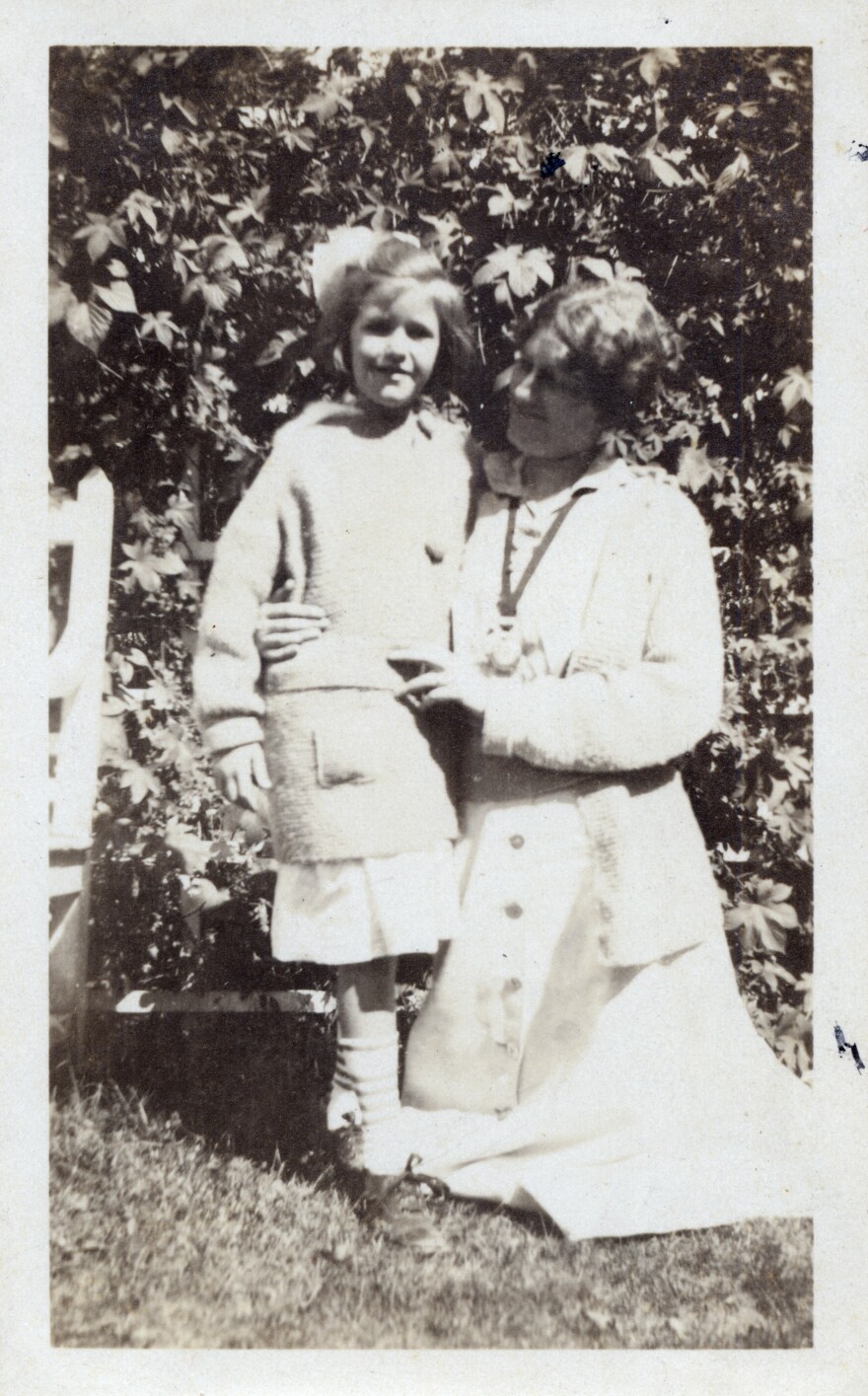 Nancy Hale with her mother, Lilian Westcott Hale, at their home in Dedham Massachusetts in October 1915.