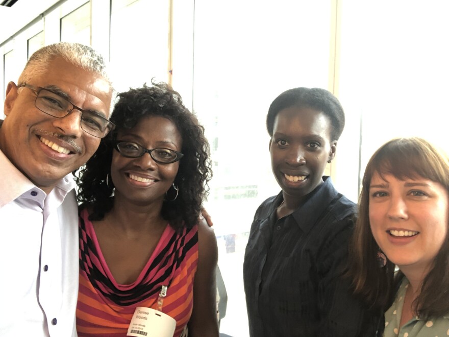 NPR HQ with his wife Denise, Cheryl Thompson and Sara Richards.
