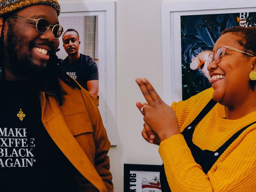 Bartholomew Jones and Renata Henderson, cofounders of Cxffeeblack, a Black-owned coffee shop in North Memphis