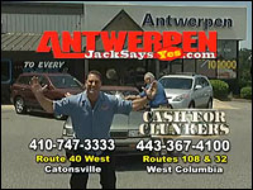 Car dealer ad for "cash for clunkers" program.